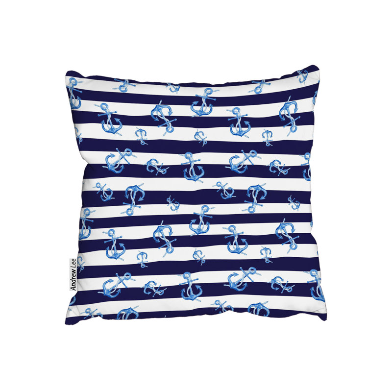 Striped Square Throw Cushion, 45cm H x 45cm W x 20cm D