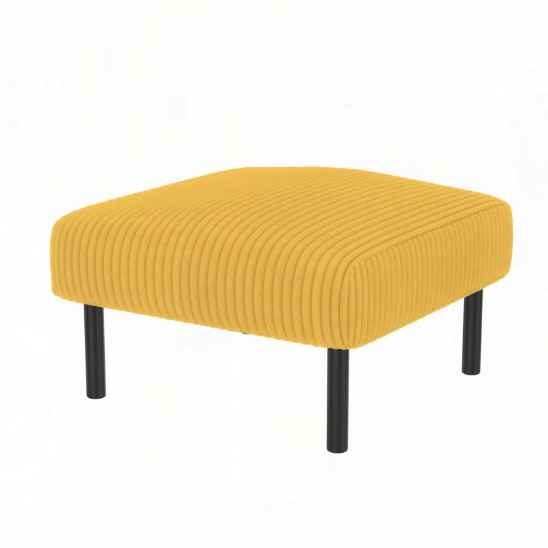 Small Ottoman Footstool With Legs, Corduroy Fabric Ottoman Foot Stool With Soft Padded Seat, Square Footstool Footstool For Living Room