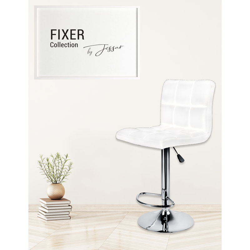 Tabouret tournant à hauteur réglable Esmai, Blanc