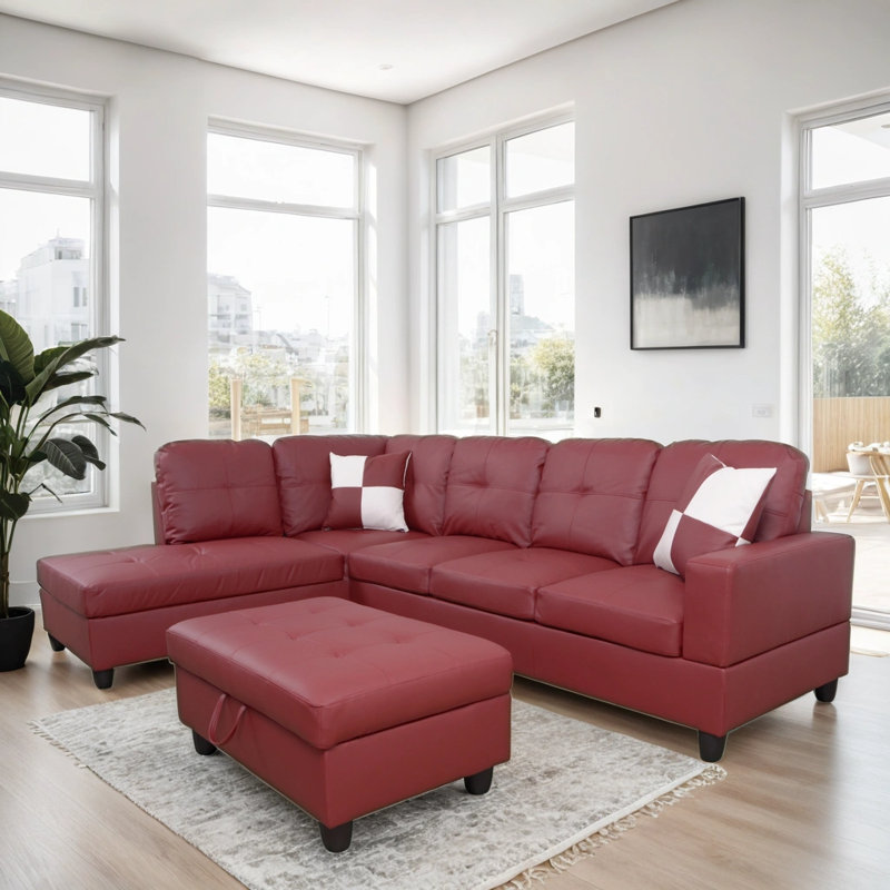 Maumee Upholstered Sectional, Left Hand Facing, Silver Light Gray
