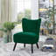 Fauteuil d'appoint en velours de style unique avec pieds en bois touffetés à boutons et meubles de maison modernes (fauteuil d'appoint)-548740714