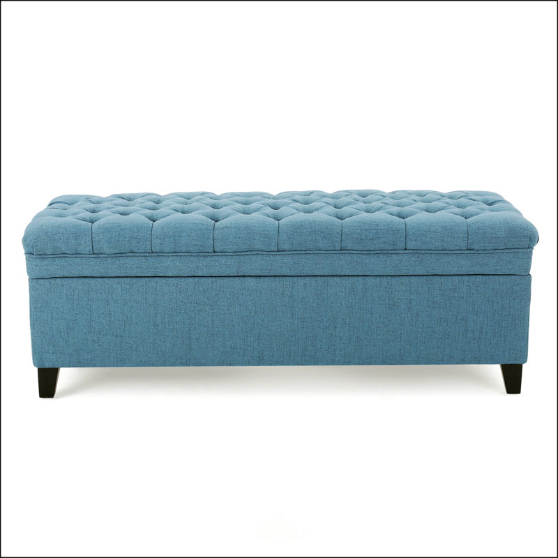 Modern storage ottoman, Fabric, Blue