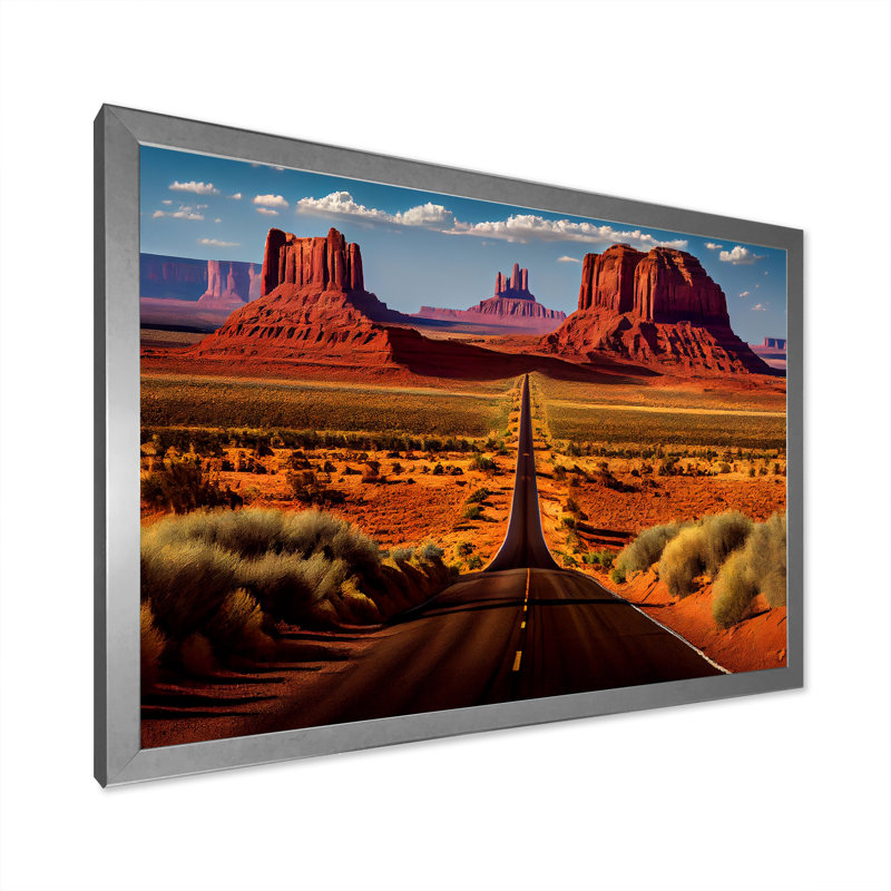 " Monument Valley Navajo Spirit ", Silver Picture Frame, 34" H x 44" W x 1.5" D