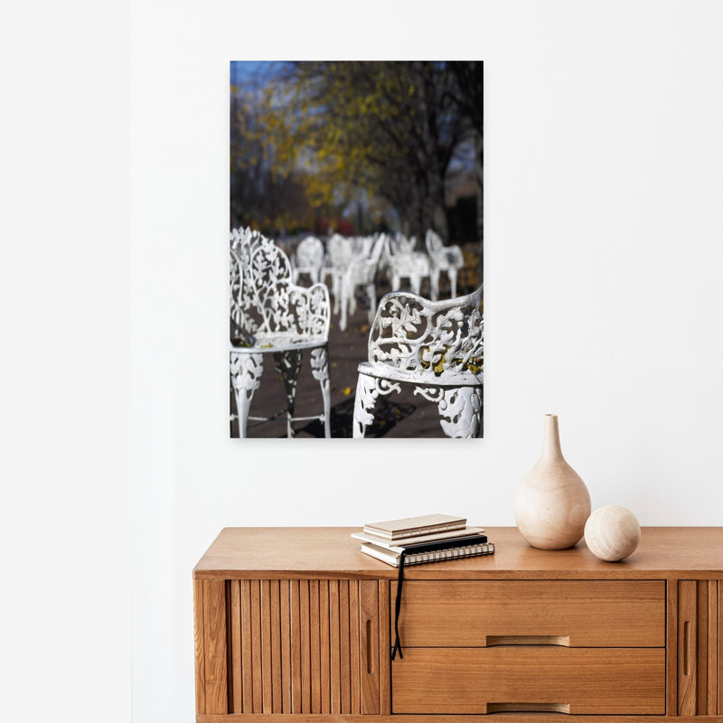 Chairs In A Park Manhattan New York City New York State USA by Alex Kedler - Wrapped Canvas Print, 60.96 cm H x 40.64 cm W