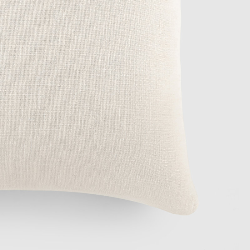 Coussin décoratif en coton délavé et délavé, Beige