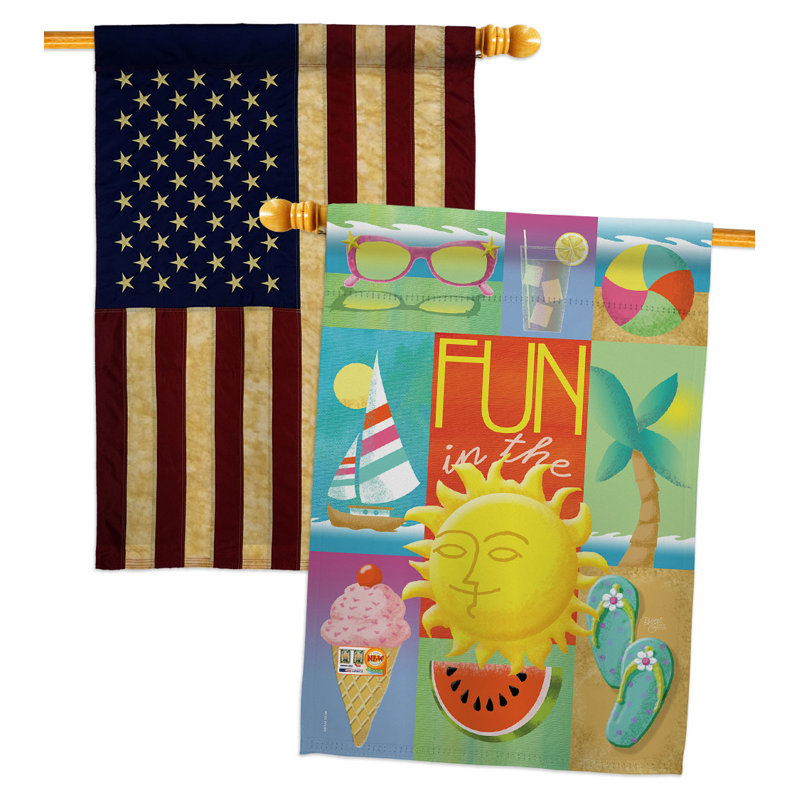 Double Sided 40 in. H x 28 in. W Polyester House Flag