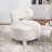063-Teddy Fabric Armless Accent Chair With Curved Backrest And Solid Wood Legs Upholstered Chair Slipper Side Chair  For Primary Living Space Bedroom Vanity Room Or Reading Room ,White-1047575064