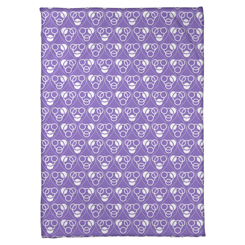 Couverture polaire à cercles classiques, l 60 po x L 80 po, Mauve / Blanc