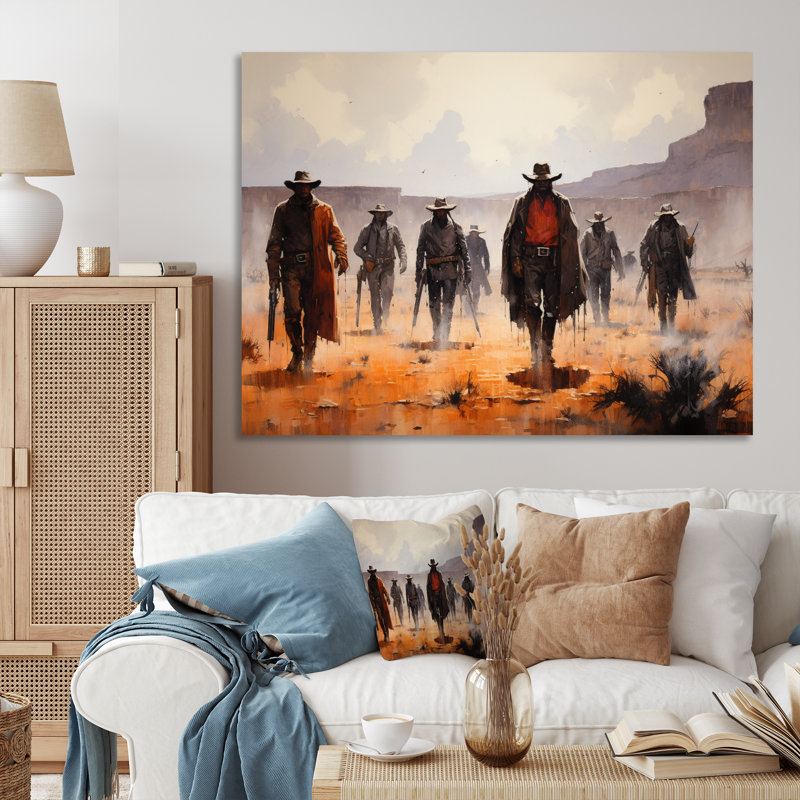«Western Frontier Vigilantes Cowboys I», art mural sur toile Western, H 34 po x l 44 po x P 1,5 po, Toile tendue