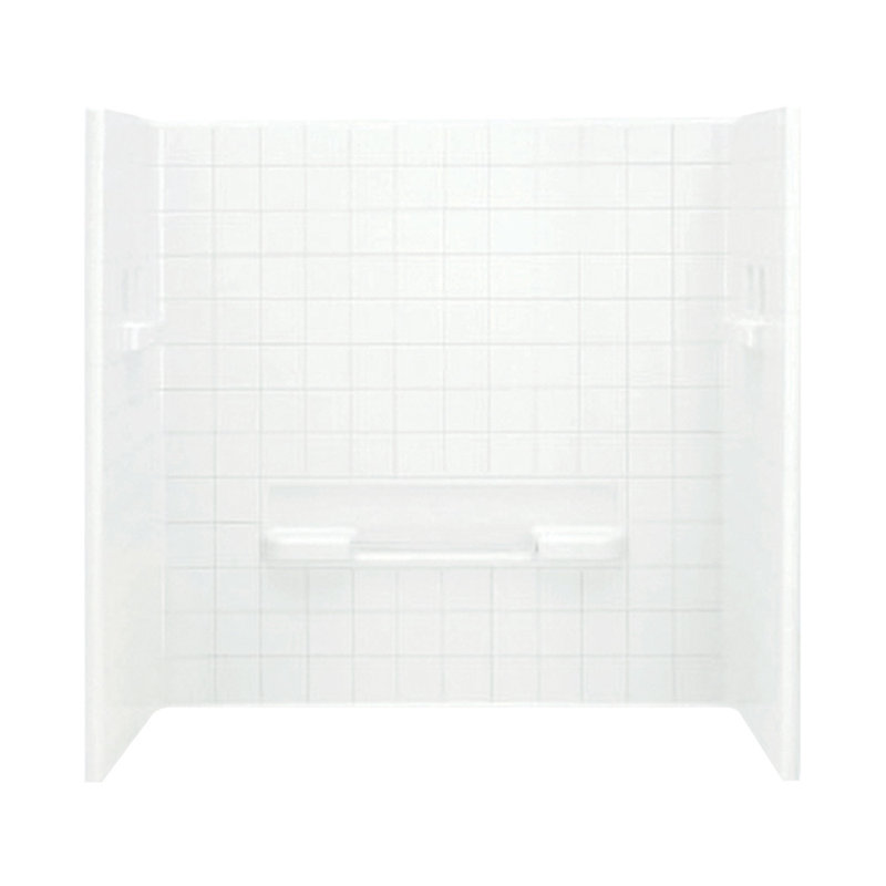 Paroi de douche à trois panneaux H 60 po x P 30 po All Pro, Blanc