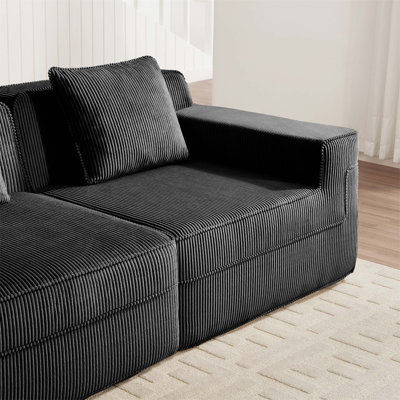 Ottoman Corduroy Modular Sofa With Plush Fabric And High-Resilience Foam For Ultimate Comfort And Versatility