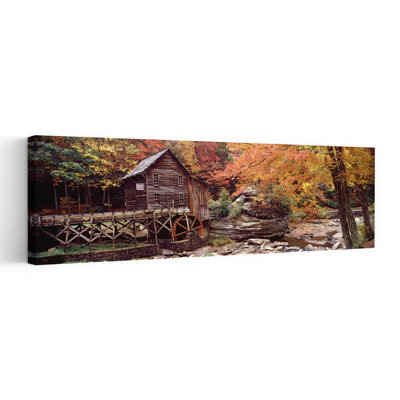 «Power Station In A Forest», Glade Creek Grist Mill, Babcock State Park, Virginie-Occidentale, États-Unis, art contemporain abstrait, forêt, art mural