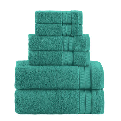 Elegant Comfort Luxury 6-Piece Towel Set, Premium Soft 100% Turkish Cotton, Three Line Popcorn Design 2 Bath Towels, 2 Hand Towels And 2 Washcloths Towel Set - Quick-Drying And Absorbent