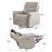 37 Inch Uphplstered 3 In 1 Swivel Glider Power Recliner, Set Of 2-1999600197