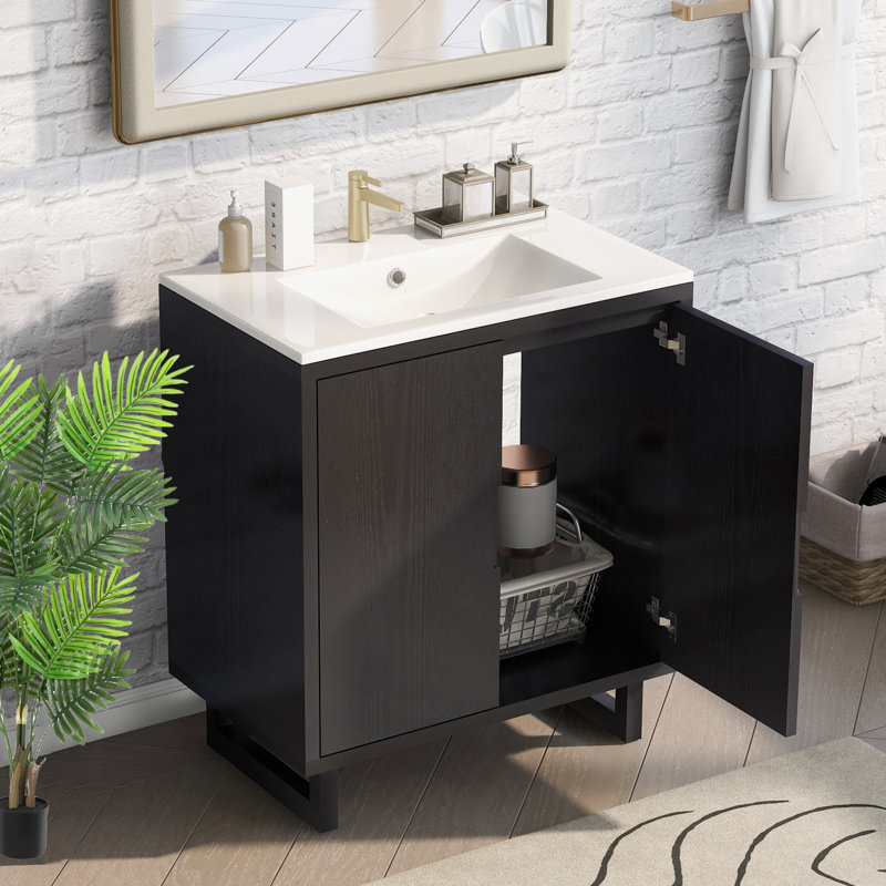 29.5'' Single Bathroom Vanity Base Only, Black