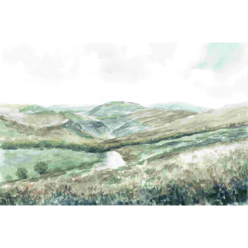 Aquarelle abstraite, H 8 po x l 12 po
