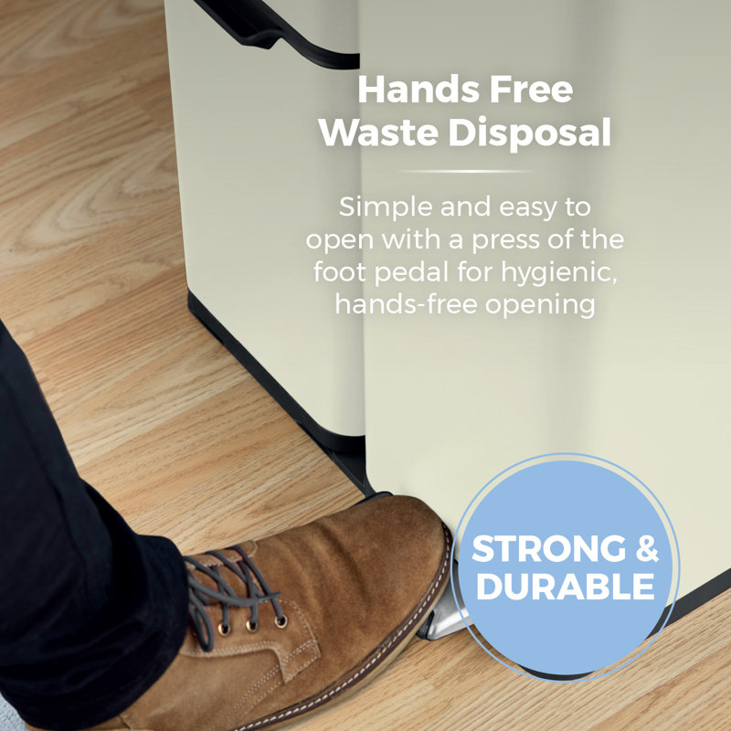 60 Litre Step On Recycling Bin, Cream
