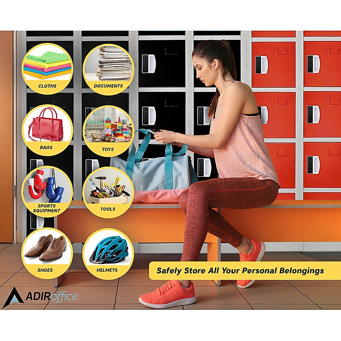 Black 72" 6-Tier Steel Storage Locker with Digital Lock