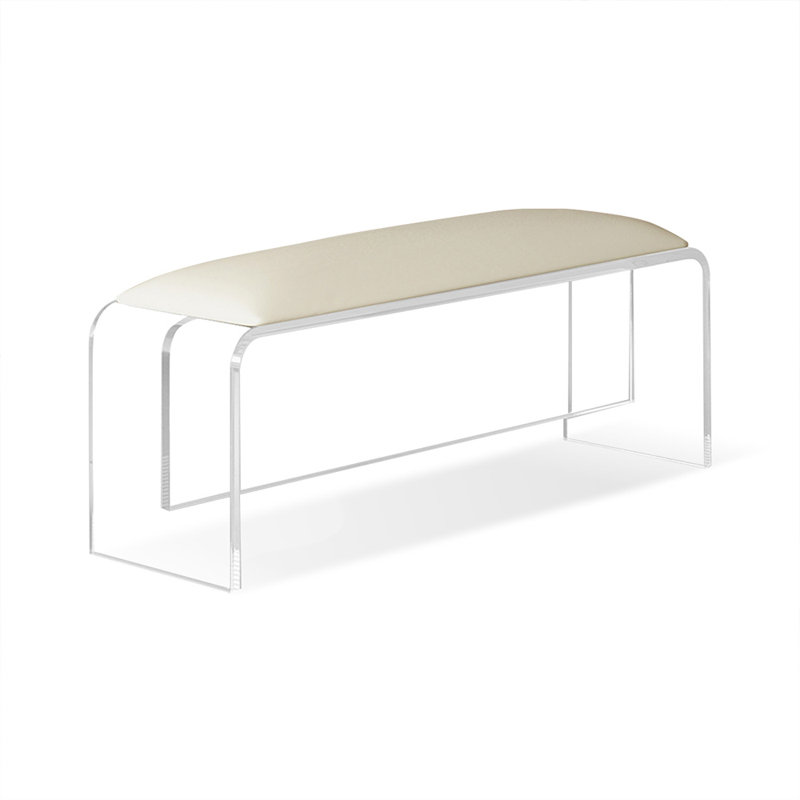 Beige Upholstered Leather Bedroom Bench With Entryway  Bench, Beige