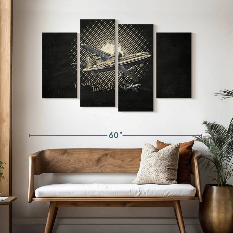Avion au décollage Mehar, H 32 po x l 52 po