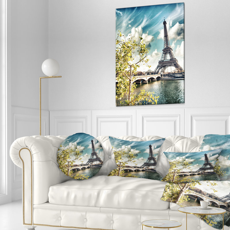 Vegetation Near Paris Eiffel Tower Lumbar Pillow
