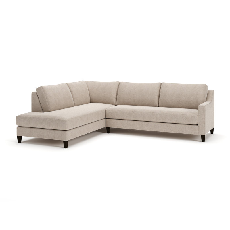 Baker 2-PC Upholstered Sectional, Left Hand Facing, Davis Chateau Gray
