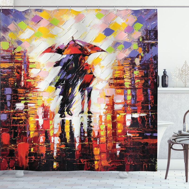 Shower Curtain with Hooks Included, 70" H x 69" W