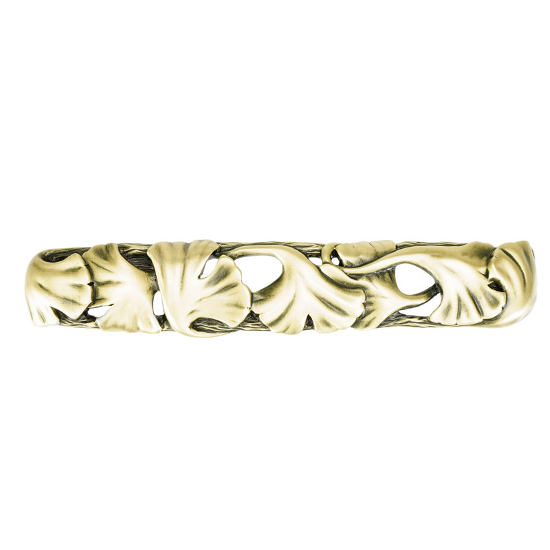 ARTS & CRAFT GINKGO 5" CENTER TO CENTER PULL IN BURNISHED PLATE, Brass