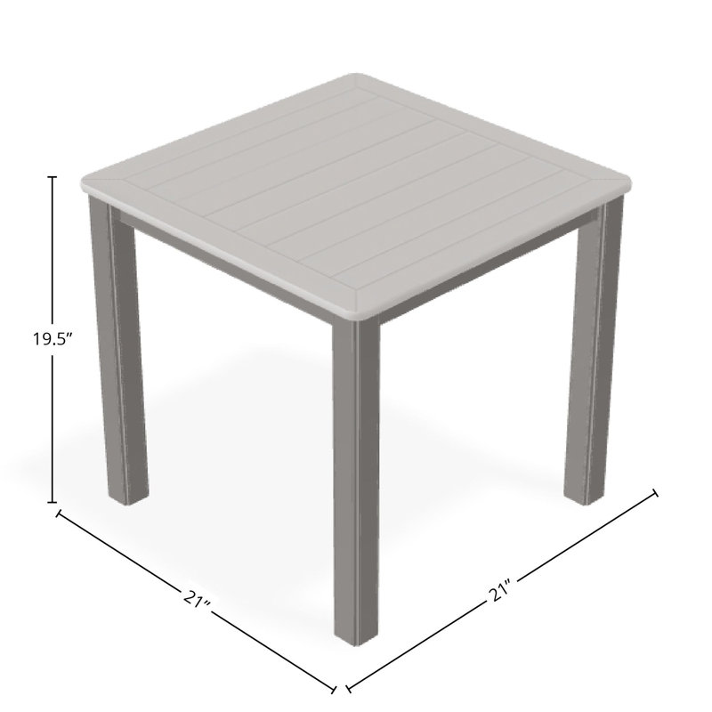 Outdoor Square Side Table, Gray/Warm Gray