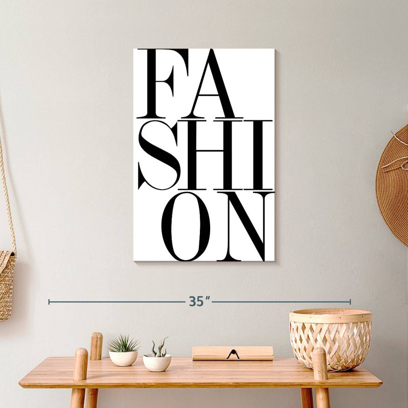Impression sur toile, typographie tendance, H 24 po x l 16 po x P 1,25 po
