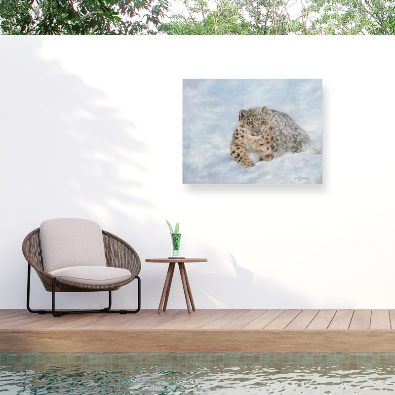 Toile d'extérieur David Stribble Snow Leopard, H 14 po x l 19 po