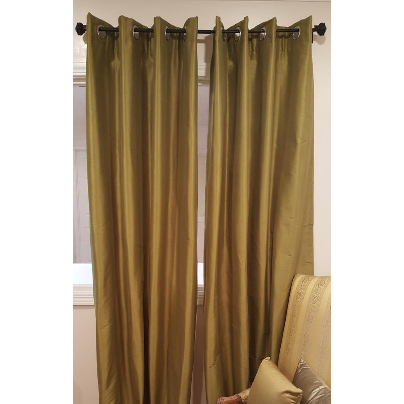 Panneau de rideau simple semi-diaphane avec œillets Eury, l 50 po x L 108 po, Azur
