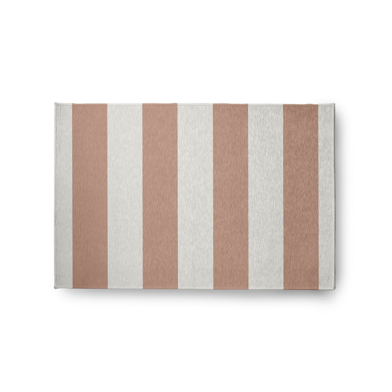 Tapis mauve à rayures tissé à plat intérieur / extérieur Angi, Rectangle 2 pi x 3 pi