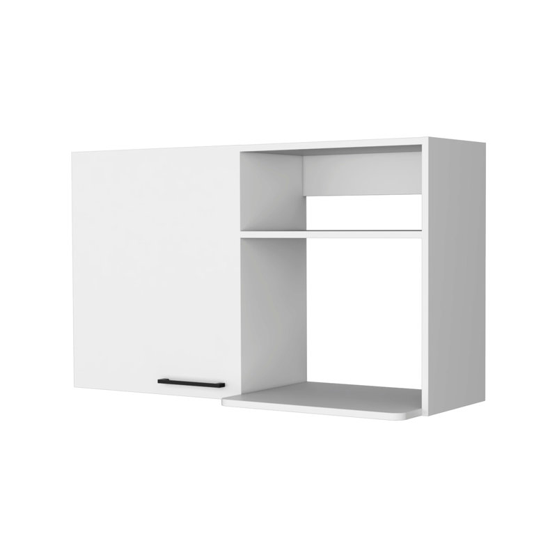 Armoire murale blanche de 52 lb avec 2 poignées en métal élégantes et un rangement supplémentaire