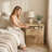 Lyra 3 Drawer Nightstand, Fluted Wood Nightstand, Bedside Table, 23.9'' H X 22.8'' W X 15'' D, Nature-373400368-373400366