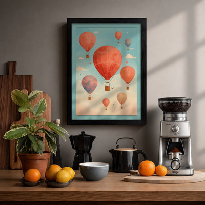 Balloons in Flight Boho - Framed Print