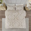 Ensemble d'édredon damassé et touffeté en chenille de coton 3 pièces Viola-124297623-127823358