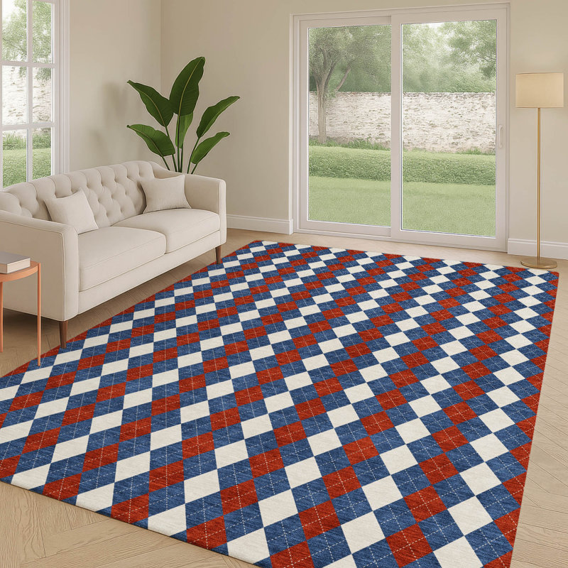 Machine Washable Indoor/Outdoor Chantille ACN2754 Americana Rug, 8' x 10'