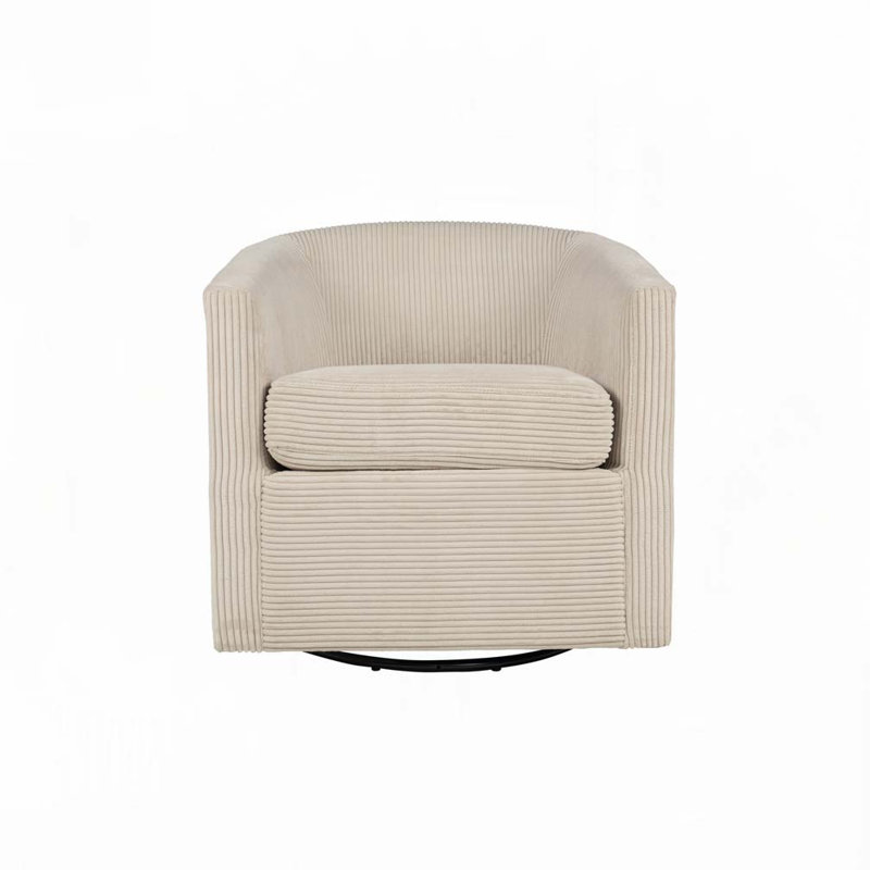 Fauteuil d'appoint pivotant en velours côtelé, Beige