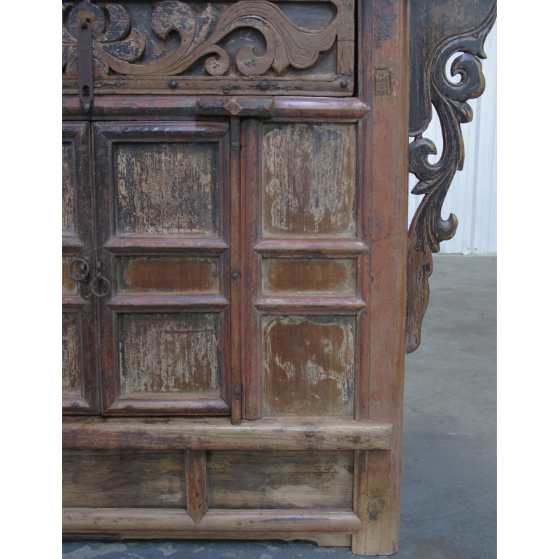 Antique Carved Elm Cabinet
