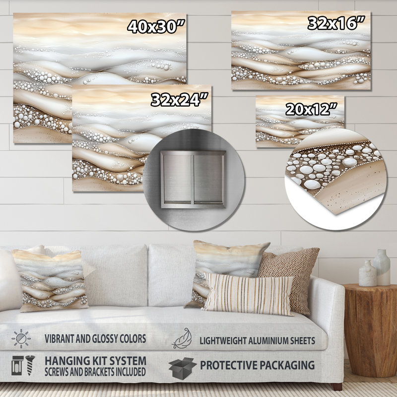 «Shifting Tides In Panama III», art mural en métal sur plage, impression nautique, H 12 po x l 20 po x P 0,84 po
