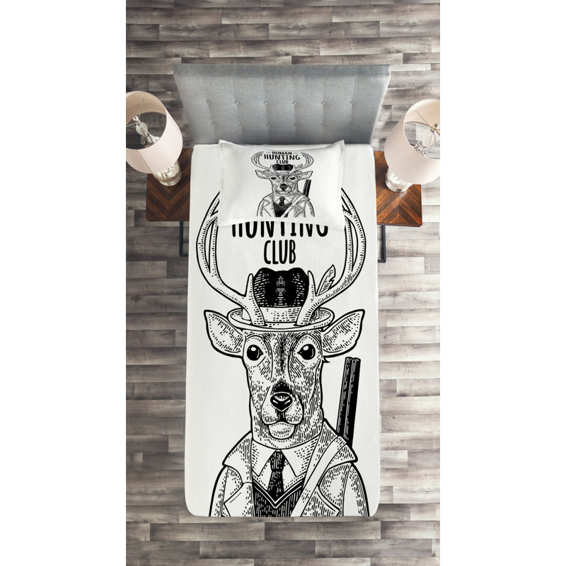Rustic Polyester Coverlet, Twin Bedspread + 1 Sham
