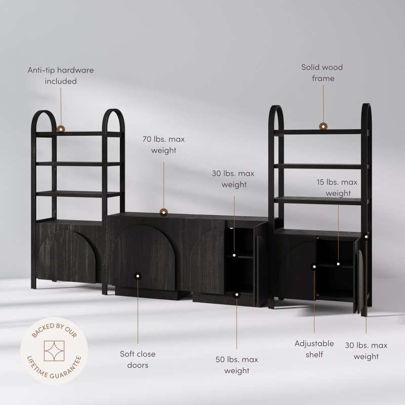 Warrick Sideboard And Bookcase Set Entertainment Center