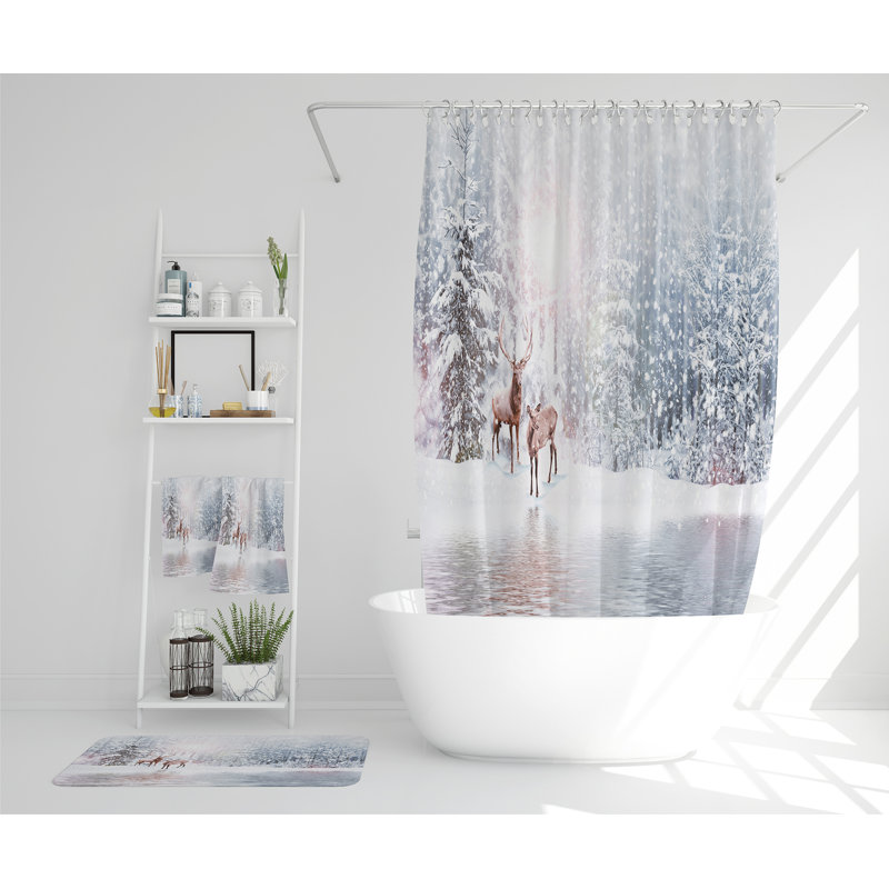 Naudiya Polyester Shower Curtain Set