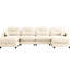Canapé d'angle modulaire 4 places, tissu chenille doux, mousse haute densité ergonomique, élégant, convient aux chambres et salons, coussins beiges.