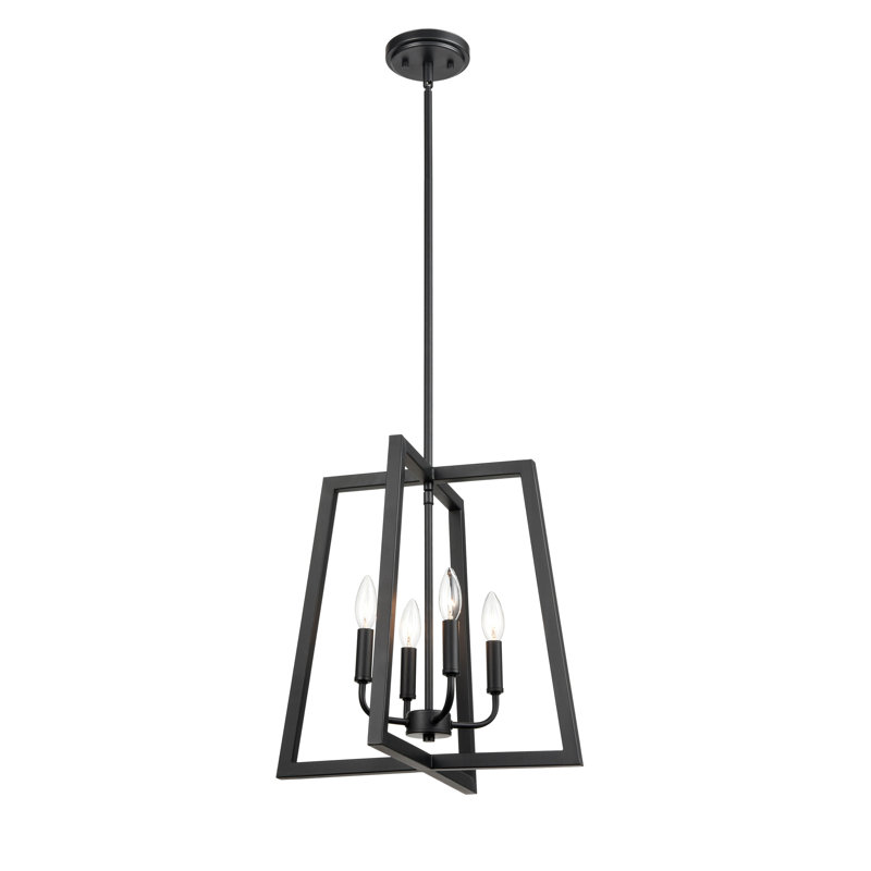 Luminaire suspendu géométrique unique à 4 lumières