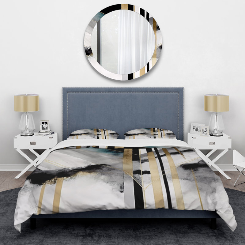 Ensemble de housse de couette en microfibre / polyester Abstract Geode, Housse de couette pour grand lit et 2 taies décor