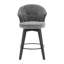Tabouret de bar pivotant de 25 po de hauteur (2 personnes), gris foncé, bois massif, tissu chenille, pieds réglables pour la maison et la cuisine, hauteur réglable en gris 2, fabrication en bois, revêtement, salle à manger-631188595