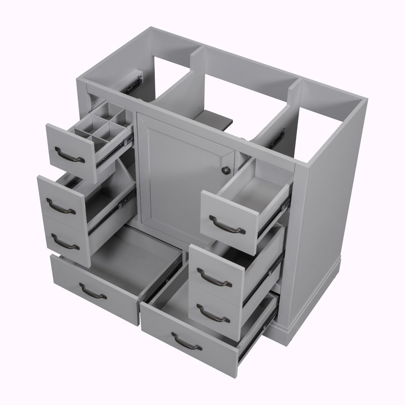 35,5 base de meuble-lavabo simple seulement, Gris