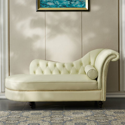 Chaise longue en similicuir Elegant Light Luxury